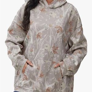 New Camouflage unisex drop sleeve Leaf Print Pullover Hoodie large